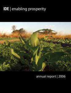 IDE | enabling prosperity  annual report | 2006 Letter from the President