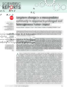 SUBJECT AREAS: BIODIVERSITY POPULATION DYNAMICS CONSERVATION  Long-term change in a meso-predator