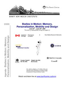 2005  Bodies in Motion: Memory, Personalization, Mobility and Design June 25th – June 28th, 2005
