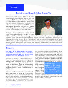 CMI Profile  Interview with Research Fellow Terence Tao