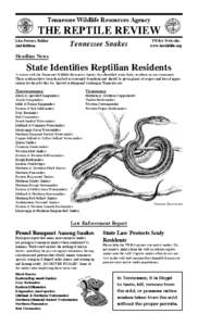 Tennessee Wildlife Resources Agency  THE REPTILE REVIEW Lisa Powers, Editor 2nd Edition