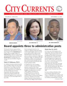 CITY CURRENTS  A NEWSLETTER FOR THE CITY COLLEGE COMMUNITY VOLUME XX • ISSUE FIVE