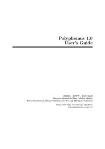 Polyphemus 1.0 User’s Guide CEREA – ENPC / EDF R&D Meryem Ahmed de Biasi, Vivien Mallet, ´