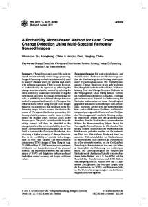 Article  PFG[removed], 0271 – 0280 Stuttgart, August[removed]A Probability Model-based Method for Land Cover