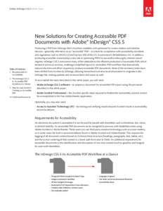 New Solutions for Creating Accessible PDF Documents with Adobe® InDesign® CS5.5