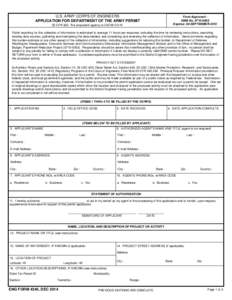 U.S. ARMY CORPS OF ENGINEERS APPLICATION FOR DEPARTMENT OF THE ARMY PERMIT Form Approved OMB NoExpires: 30-SEPTEMBER-2015