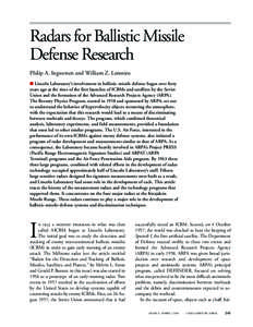 Radars for Ballistic Missile Defense Research