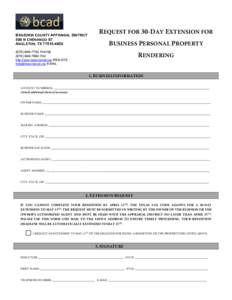 30-Day Extension Request for Business Personal Property