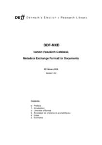 Metadata Exchange Format for Documents: XML elements and attributes