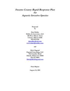 Stearns County Rapid Response Plan for Aquatic Invasive Species Prepared by