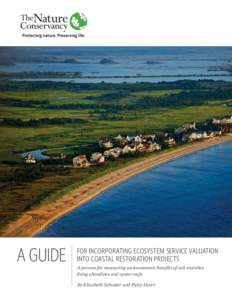A GUIDE  FOR INCORPORATING ECOSYSTEM SERVICE VALUATION INTO COASTAL RESTORATION PROJECTS A process for measuring socioeconomic benefits of salt marshes, living shorelines and oyster reefs