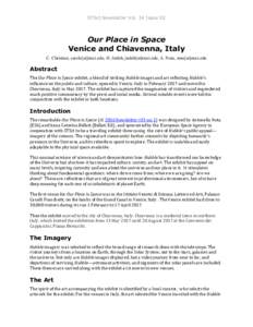 STScI Newsletter Vol. 34 Issue 02  Our Place in Space Venice and Chiavenna, Italy C. Christian, carolc[at]stsci.edu, H. Jirdeh, jirdeh[at]stsci.edu, A. Nota, nota[at]stsci.edu