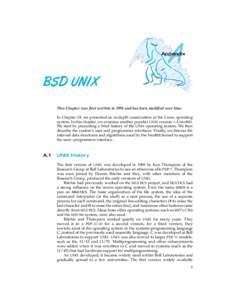 A  Appendix BSD UNIX This Chapter was first written in 1991 and has been modified over time