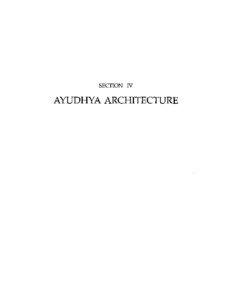 SECTION IV  AYUDHYA ARCHITECTURE