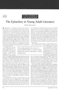 ALAN v30n3 - The Epistolary in Young Adult Literature