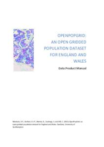OPenpopgrid: 
An open gridded population dataset for england and wales