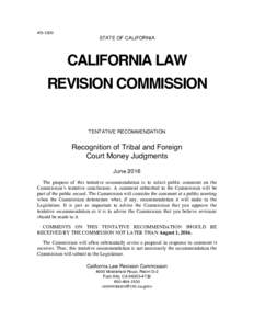#DSTATE OF CALIFORNIA CALIFORNIA LAW REVISION COMMISSION