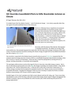 SEC Overrides ExxonMobil Efforts to Stifle Shareholder Activism on Climate
