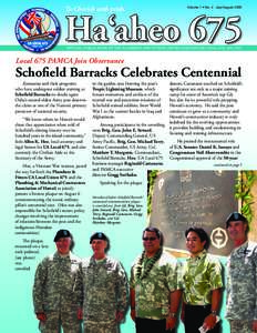 To Cherish with pride  Volume 1 • No. 4 July/August 2009 Ha‘aheo 675 OFFICIAL PUBLICATION OF THE PLUMBERS AND FITTERS UNITED ASSOCIATION LOCAL 675, AFL-CIO