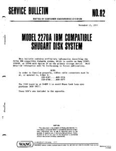 Model 2270A IBM Compatible Shugart Disk System
