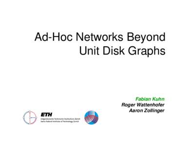 Graph theory / NP-complete problems / Wireless networking / Unit disk graph / Routing algorithms / Wireless ad hoc network / Routing / Topology control / Topological graph theory / Planar graph / Geographic routing / Graph coloring