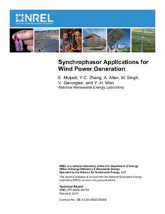 Synchrophasor Applications for Wind Power Generation