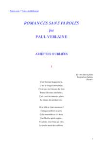 Poetes.com > Textes à télécharger  ROMANCES SANS PAROLES par PAUL VERLAINE