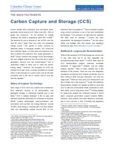 THE GNCS FACTSHEETS  Carbon Capture and Storage (CCS) 10  Carbon dioxide (CO2) emissions from coal-based power