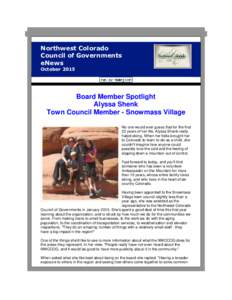 Northwest Colorado Council of Governments eNews OctoberBoard Member Spotlight