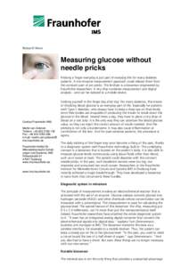 Microsoft Word - Pressemitteilung Measuring glucose without needle pricks engl.doc