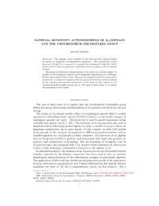 RATIONAL HOMOTOPY AUTOMORPHISMS OF E2 -OPERADS ¨ AND THE GROTHENDIECK-TEICHMULLER GROUP BENOIT FRESSE