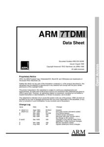 ARM 7TDMI Data Sheet Issued: August 1995 Copyright Advanced RISC Machines Ltd (ARMAll rights reserved
