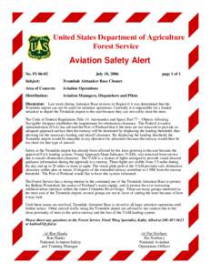United States Department of Agriculture Forest Service Aviation Safety Alert No. FS 06-02