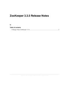 ZooKeeper[removed]Release Notes