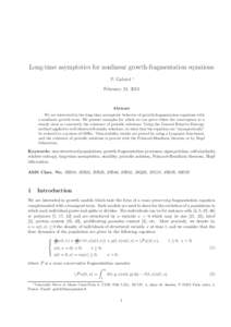 Long-time asymptotics for nonlinear growth-fragmentation equations P. Gabriel ∗  February 21, 2013