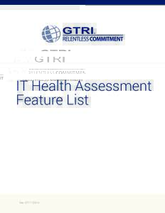 IT Health Assessment Feature List Rev:   Contents