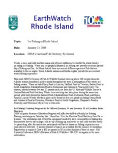 EarthWatch Rhode Island Topic: Ice Fishing in Rhode Island