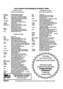 IOSCO COUNTY FAIR SCHEDULE OF EVENTS[removed]8am-1pm 8am-4pm 4pm 4pm