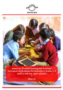 Impact of “Creative Learning and Teaching” Techniques on Academic Performance in Grades 3, 4 and 5 in Pali and Jalore Districts  ABBREVIATIONS