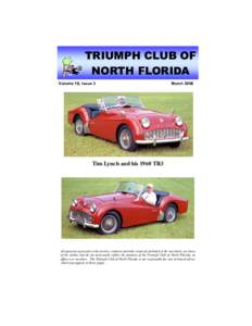 TRIUMPH CLUB OF NORTH FLORIDA Volume 18, Issue 3 March 2006