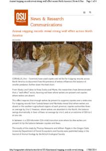 Animal trapping records reveal strong wolf effect across North America | News & Res... Page 1 of 4   