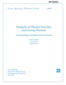 Cleanup Priorities for Stockpiles of Obsolete Pesticides: