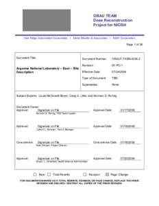 ORAU TEAM Dose Reconstruction Project for NIOSH Oak Ridge Associated Universities I Dade Moeller & Associates I MJW Corporation Page 1 of 38