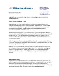 Microsoft Word - Ridgetop press releaseQ-Star
