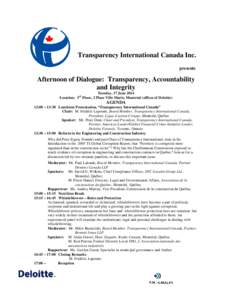 TI Dialogue 2014 Quebec Agenda