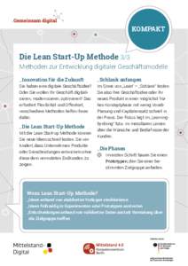 Kompaktflyer 07: Die Lean Start-Up Methode 3/3