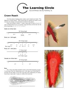 The Learning Circle By Loren Woerpel, Noc Bay Publishing, Inc. Crown Roach All of the detail of making porky roaches can be found in our book, “The Making of a Porky Roach”. These instructions for making the smaller 