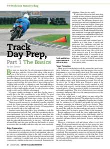 Proficient Motorcycling  Track Day Prep,  Part 1 The Basics