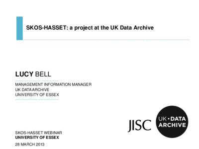SKOS-HASSET: a project at the UK Data Archive