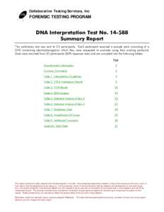 Collaborative Testing Services, Inc  FORENSIC TESTING PROGRAM DNA Interpretation Test No[removed]Summary Report